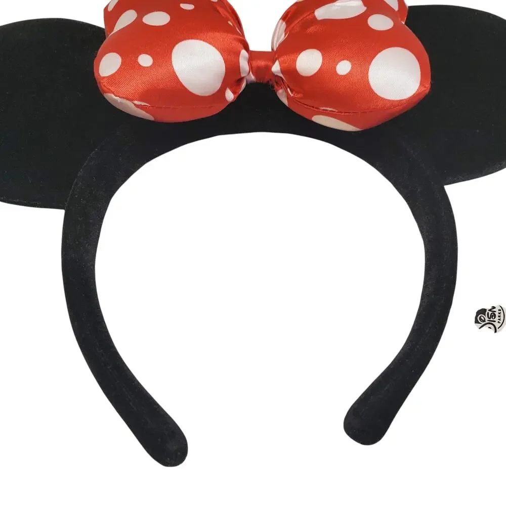 Disney Parks Minnie Mouse Ears Polka Dot Red White Black Headband